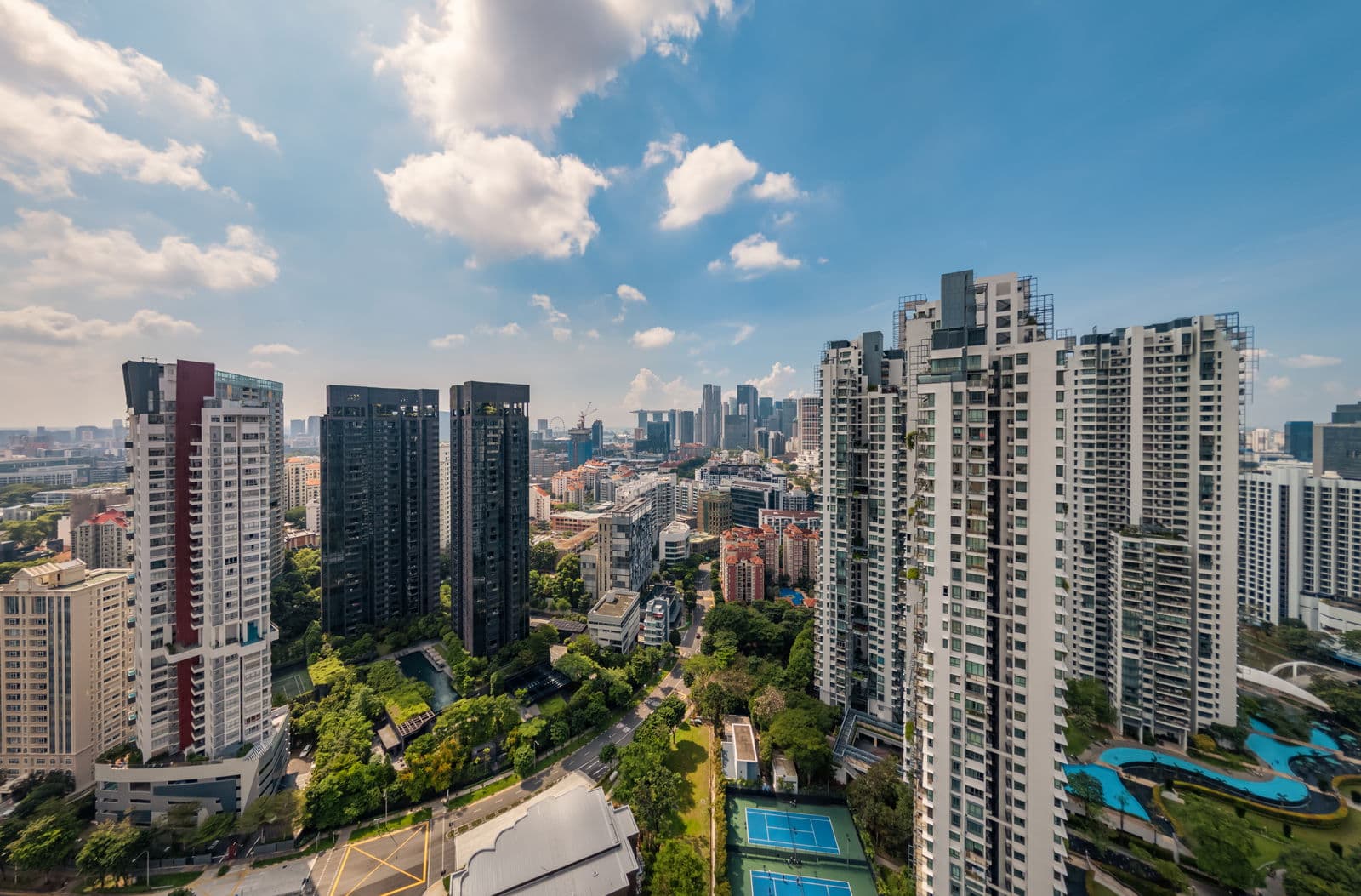 City skyline view from River Valley